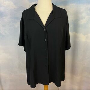 Black Women's Button-Up Top 2X